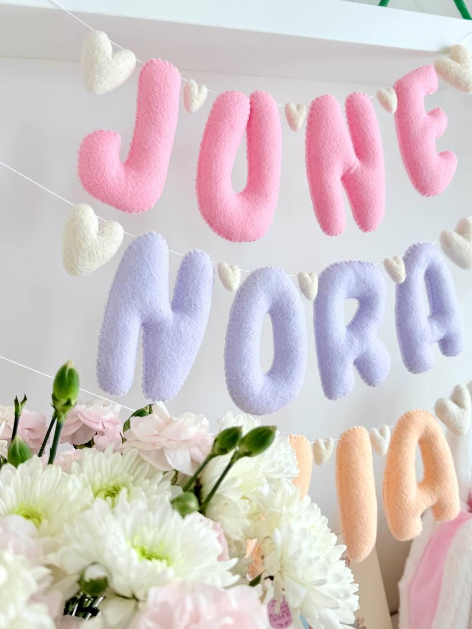 Name Banner — Wool Hearts